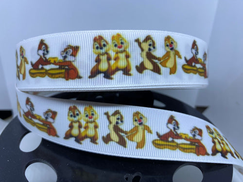 1 Yard 1 inch Chip and Dale Chipmunks Grosgrain Ribbon