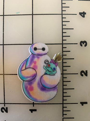 Baymax with Scrump Disney Movie Mash-up flatback Printed Resin