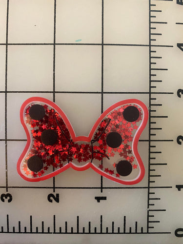 Minnie Mouse Bow shaker box Flat back Printed Resin