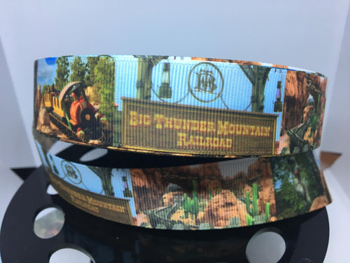 1 yard 1 inch Big Thunder Mountain Railroad Grosgrain Ribbon