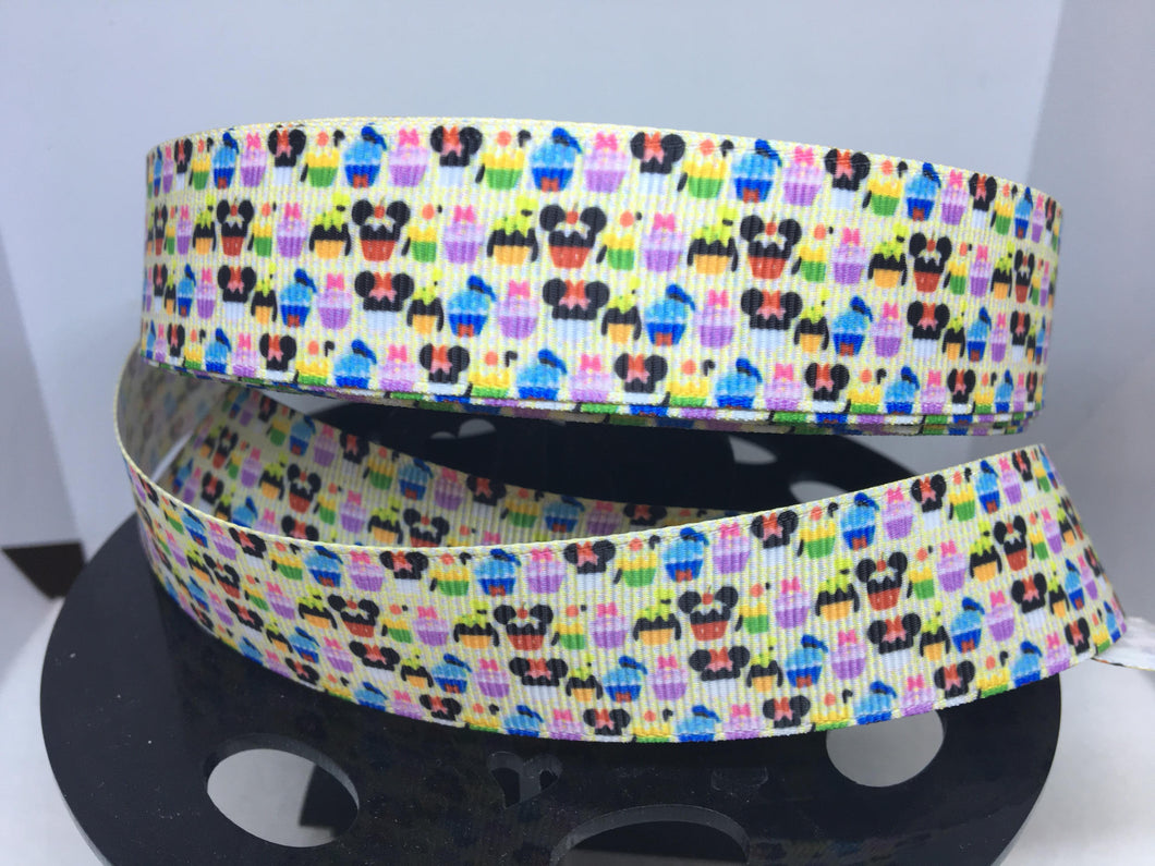 1 yard 1 inch Character Cupcakes Grosgrain Ribbon