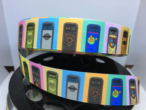 1 yard 1 inch Disney Parks Trash Cans Print Grosgrain Ribbon
