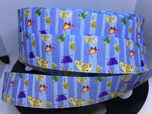 1 yard 1 inch Alice Teacups and Starbucks Print Grosgrain Ribbon