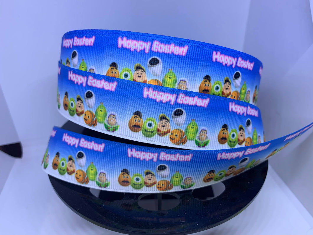 1 yard 1 inch Pixar Happy Easter Ribbon - Bow Making Buzz Nemo Eva