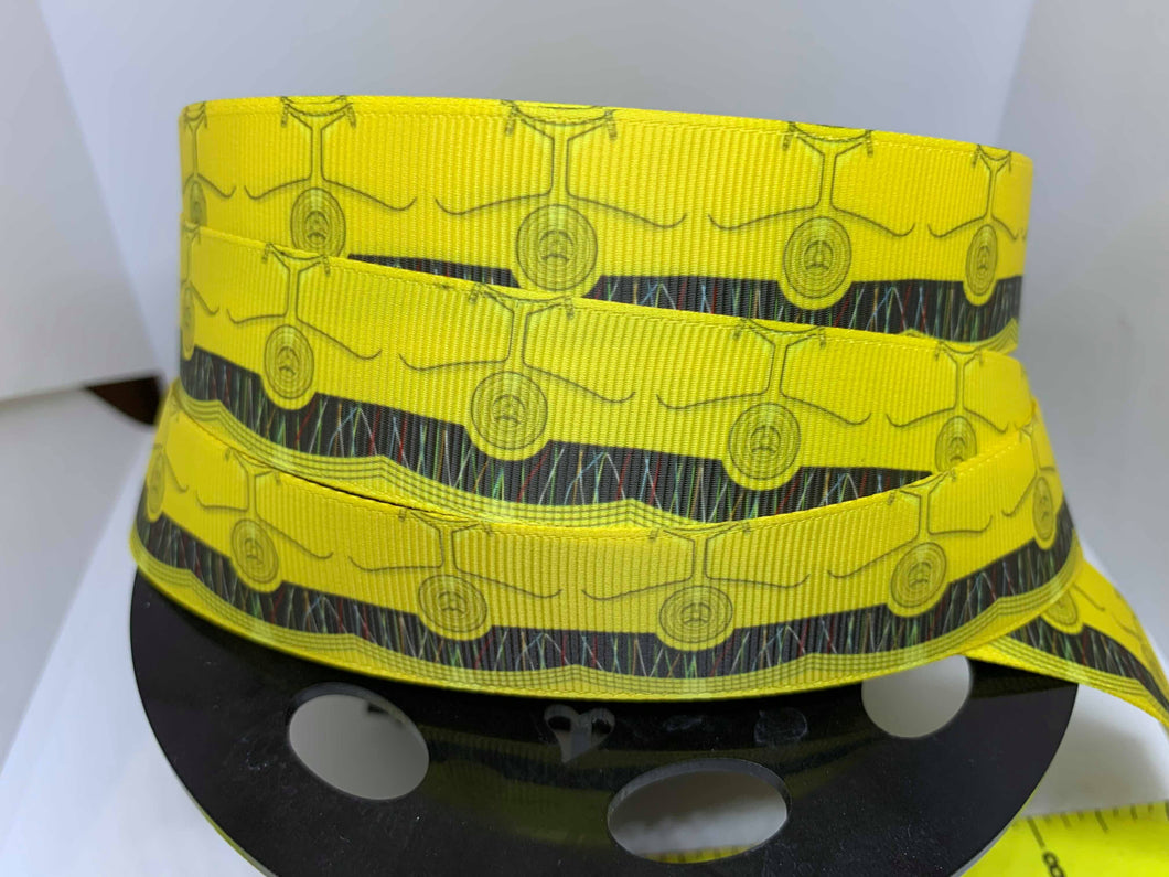 1 yard 1 inch C-3PO Droid Print Star Wars Inspired Grosgrain Ribbon