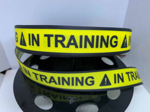 1 yard 7/8" Caution Tape "In Training " Grosgrain Ribbon - Assistance Dogs  Bow Making Ribbon PTSD Dogs Guide Dog Collar