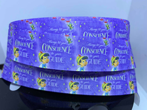 1 yard 1 Inch Disney Classic Movie Pinocchio Grosgrain Ribbon