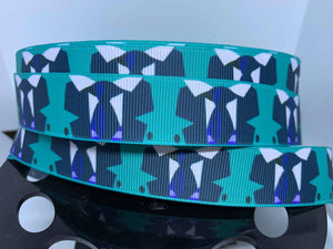 1 yard 7/8"  Disney Haunted Mansion Ghost Host Butler Print Grosgrain Ribbon