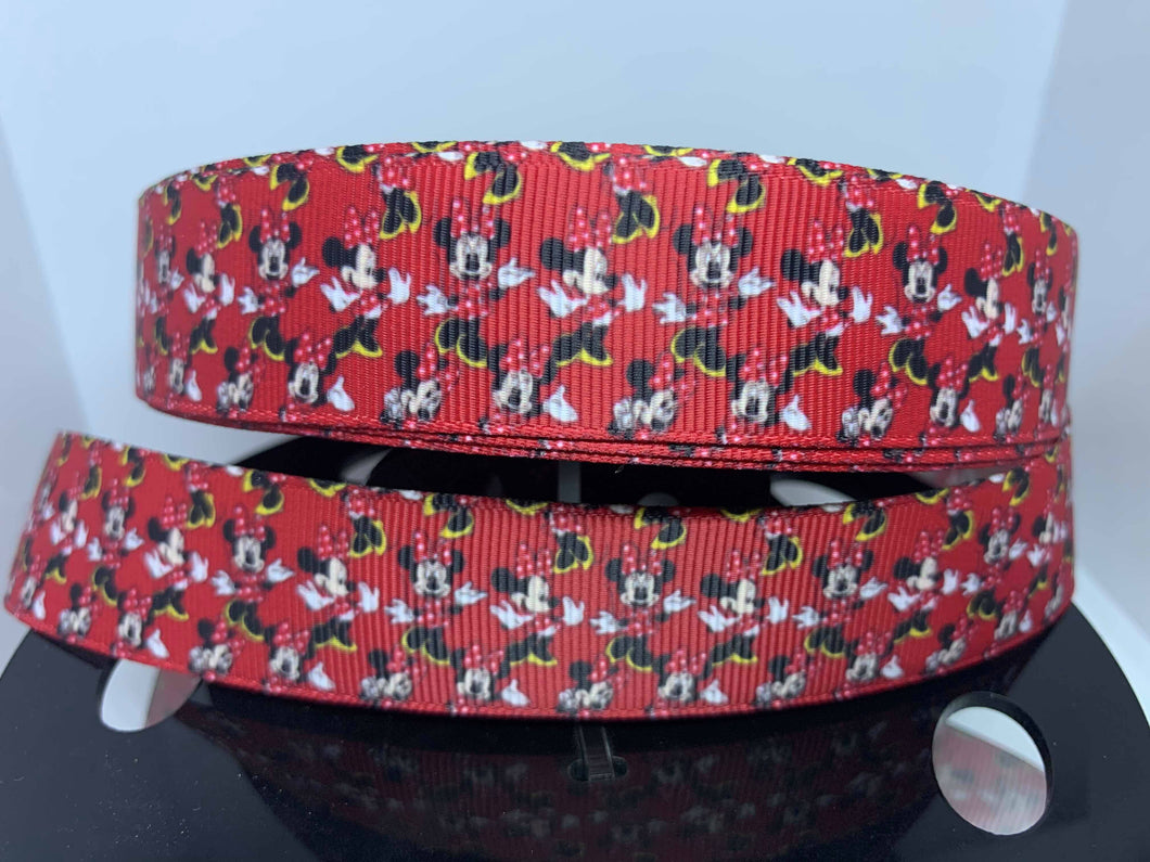 1 yard 1 inch Disney Classic Minnie Mouse Print Grosgrain