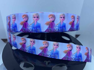 1 yard 7/8" Disney Frozen 2 Princess Anna and Queen Elsa
