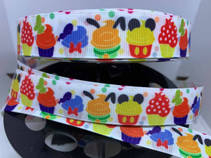 1 yard 7/8" Character Cupcakes Grosgrain Ribbon
