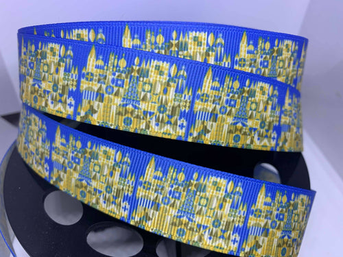 1 yard 1 inch Disney Its a Small World Grosgrain Ribbon Mary Blair Mural