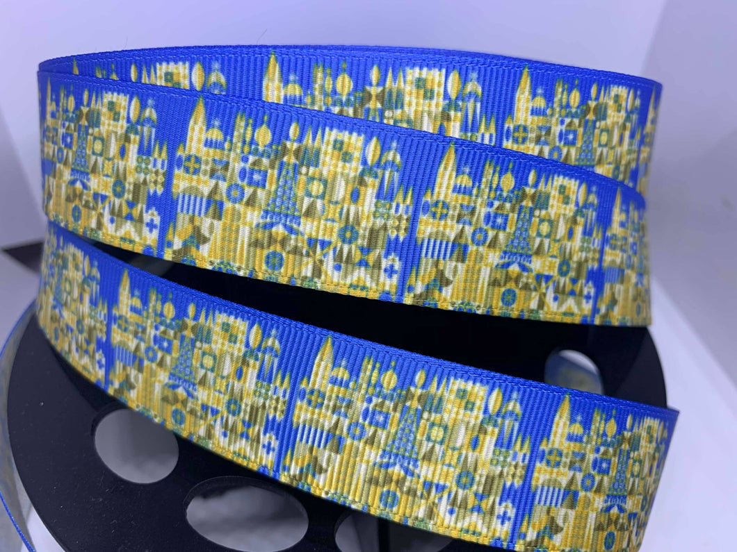1 yard 1 inch Disney Its a Small World Grosgrain Ribbon Mary Blair Mural