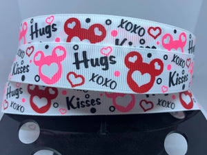 1 yard 7/8" Disney Mickey Mouse Valentines Day Grosgrain Ribbon