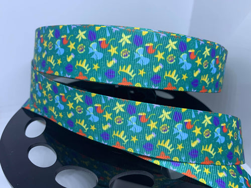 Custom Print 1 Yard 1 inch Ariel The Little Mermaid Grosgrain Ribbon