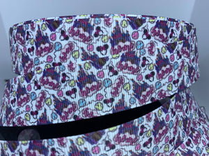 1 yard 1 inch  Disney Park "Home" Mini Confetti Print Bow Making Ribbon