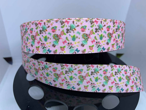 1 yard 1 inch Minnie Mouse Flower and Garden 2020 Dooney Purse Print Grosgrain Ribbon