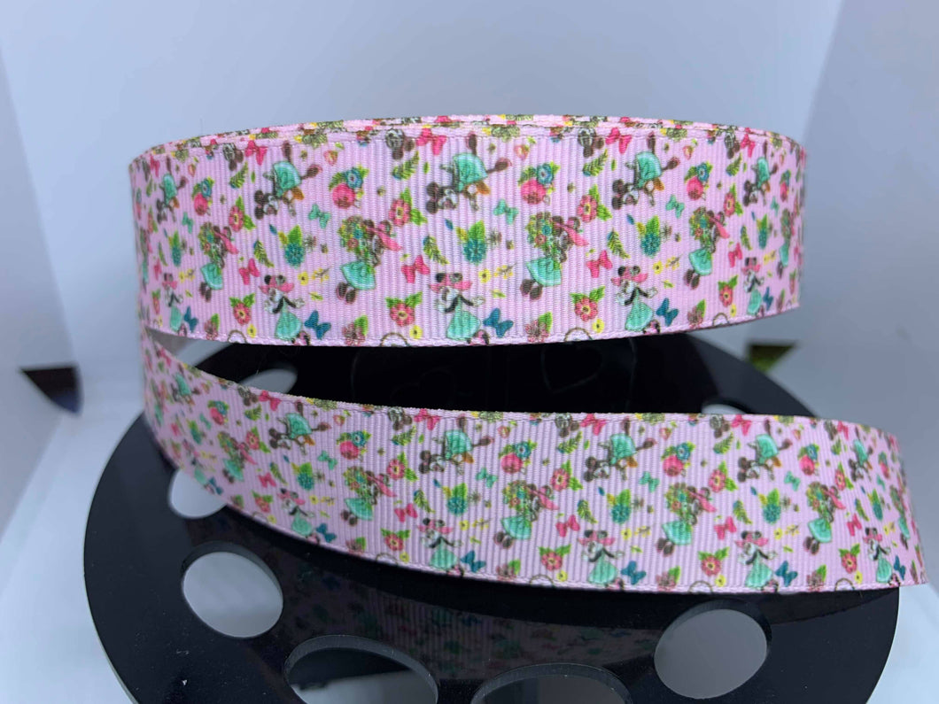 1 yard 1 inch Minnie Mouse Flower and Garden 2020 Dooney Purse Print Grosgrain Ribbon