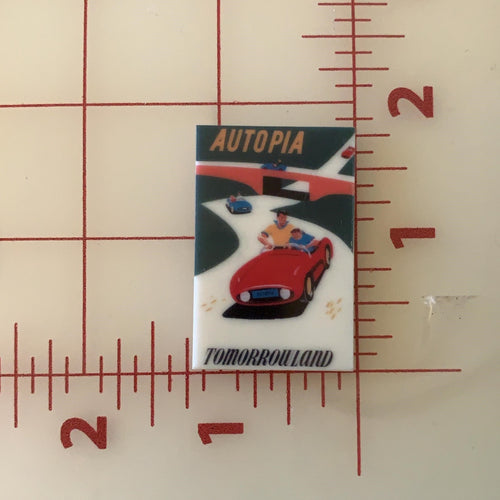 Autopia Vintage Disney Ride Attraction Posters Flat back Printed Resin