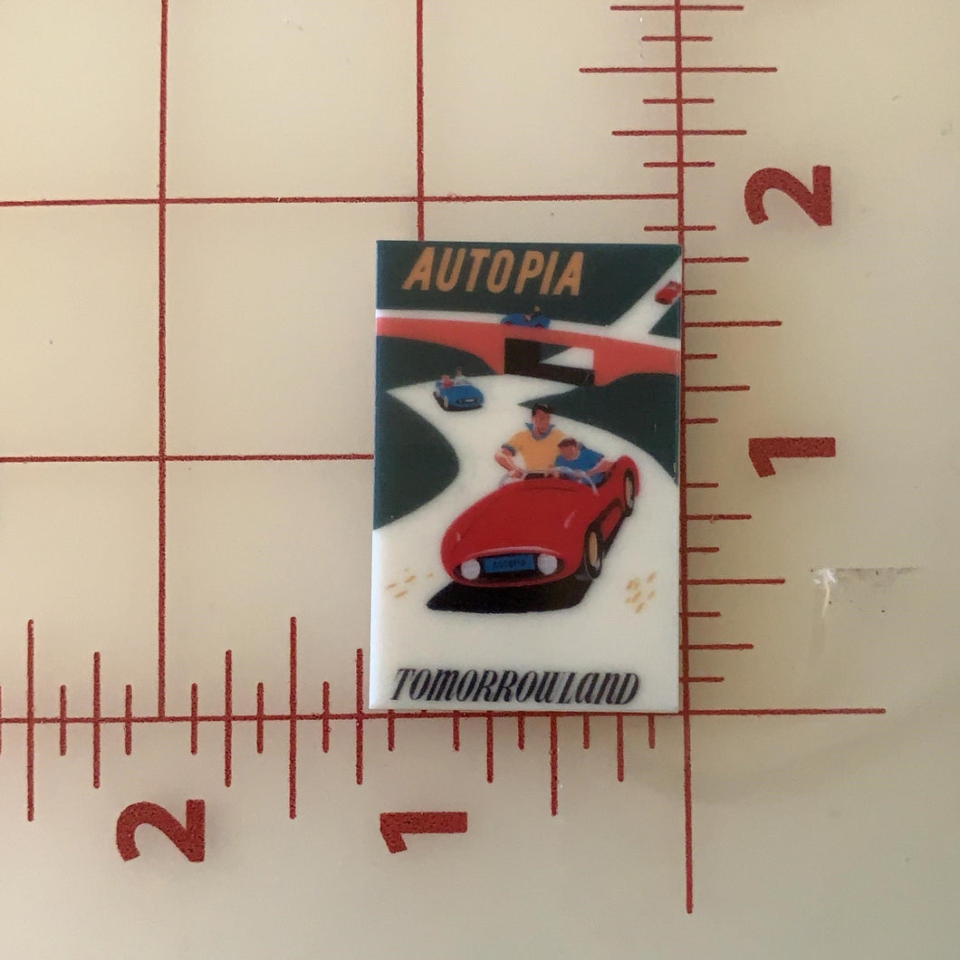 Autopia Vintage Disney Ride Attraction Posters Flat back Printed Resin