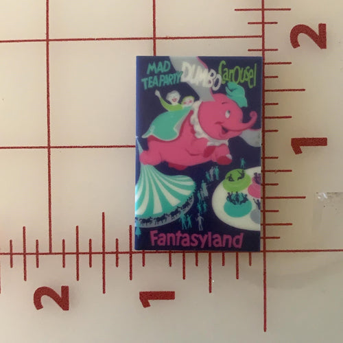 Fantasyland Dumbo Vintage Disney Ride Attraction Posters Flat back Printed Resin