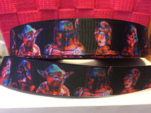 1 yard 7/8" Star Wars Watercolor Characters Grosgrain Ribbon