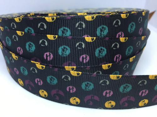 1 yard 1 inch Jack Skellington Nightmare Before Christmas Purse Print Grosgrain Ribbon