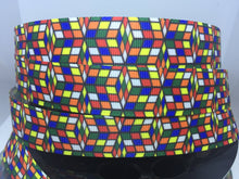 1 yard 7/8's Rubix Cube 1980's Toy Grosgrain Ribbon