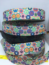 1 yard 1 inch Pretty and Colorful Boho Mickey Flowers Grosgrain Ribbon