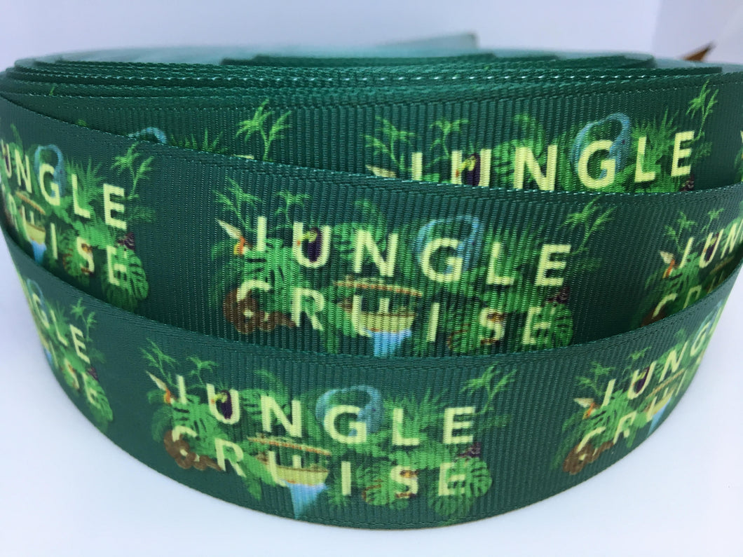 1 yard 1 inch Jungle Cruise Grosgrain Ribbon - Bow Making Ribbon Adventureland