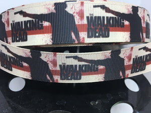 1 yard 7/8" Zombie Walking Dead Grosgrain Ribbon