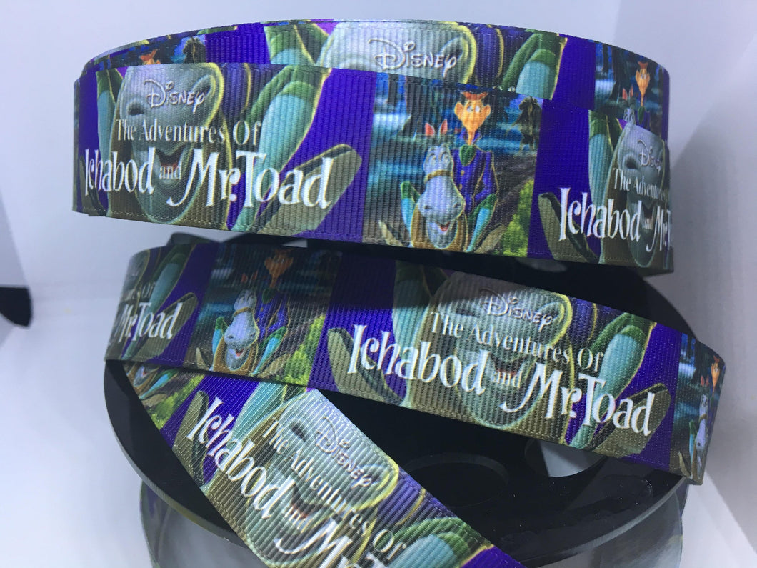 1 yard 1 inch Classic Ichabod and Mr. Toad inspired Movie Poster Grosgrain Ribbon