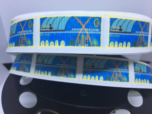 CLEARANCE 1 yard 7/8" Retro Vintage Disneyland Adventureland Tiki Grosgrain Ribbon