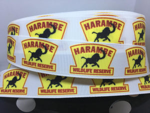 1 yard 7/8" Animal Kingdom Harambe Wildlife Reserve Grosgrain Ribbon