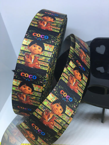 1 yard 1 inch  Movie COCO Miguel Vertical Print Grosgrain Ribbon