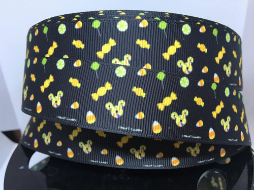 1 yard 1 inch Disney Mickey Candy Print Grosgrain Ribbon