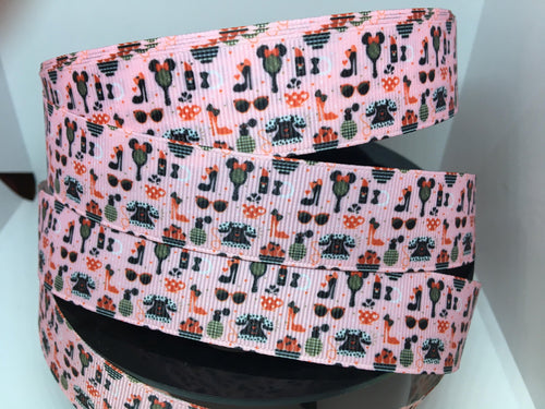 1 yard 1 inch Disney Minnie Mouse Pink Girly Stuff Grosgrain Ribbon