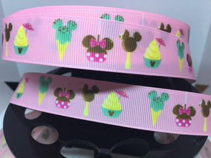 1 yard 7/8" Disneyland Pink Sweet Treats Park Snacks Grosgrain Ribbon